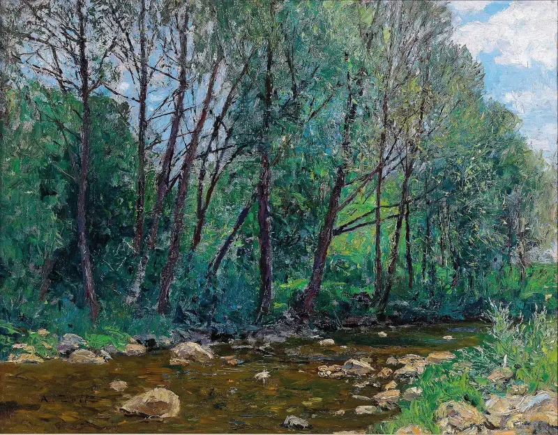 Flusslandschaft av Alfred Zoff