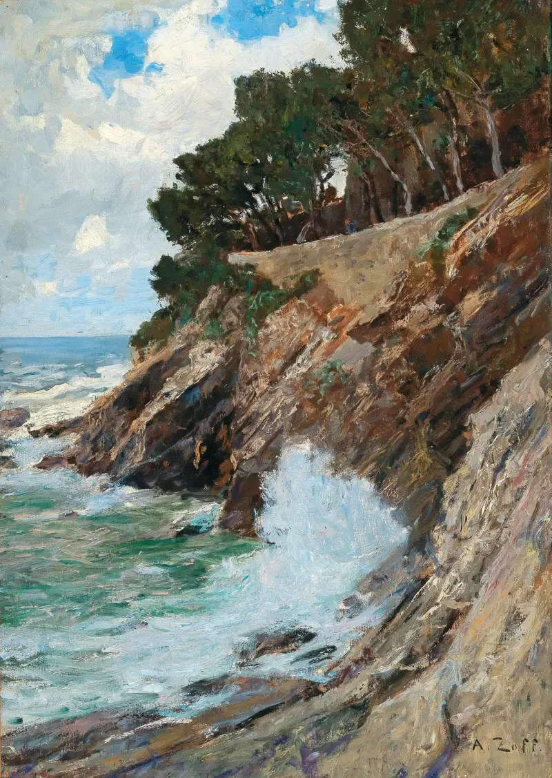 Ansicht der Küste von Nervi von Alfred Zoff