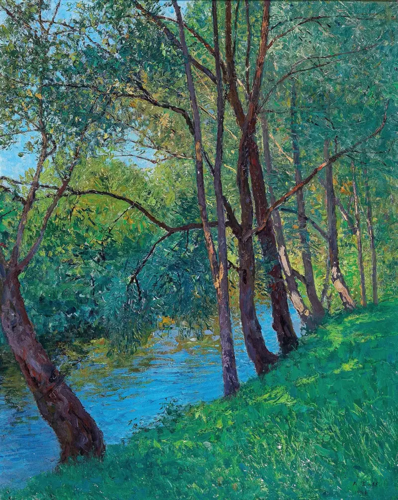 Bäcken i Au (vid Krems, Nedre Österrike) av Alfred Zoff