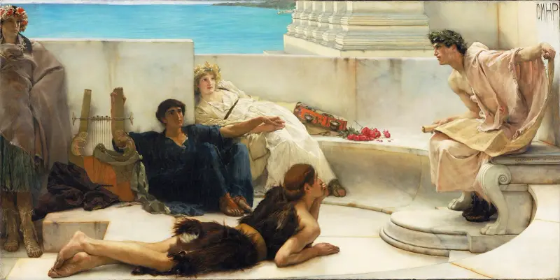 Eine Lesung aus Homer von Lawrence Alma-Tadema