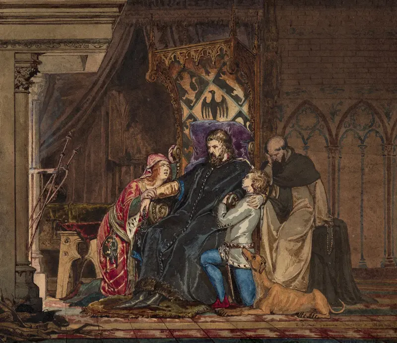 Frederick Barbarossa learning of his excommunication av Lawrence Alma-Tadema