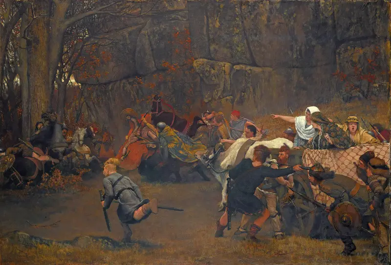 Gunthram Bose And His Daughters, A.D. 572: The Ambuscade av Lawrence Alma-Tadema