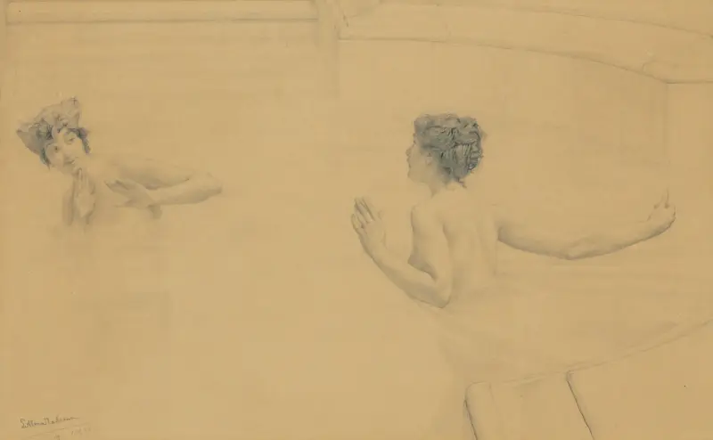 Plätschernde; die Badenden – Nr. 1 von Lawrence Alma-Tadema