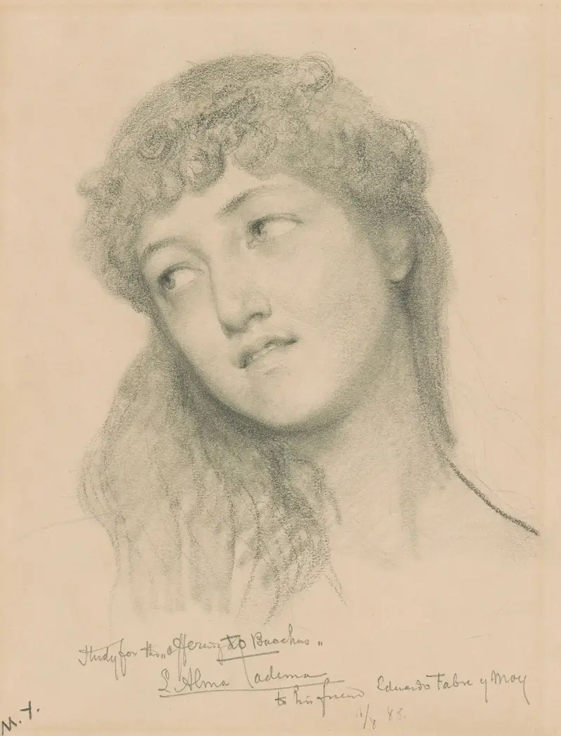 Study for the Offering to Bacchus av Lawrence Alma-Tadema