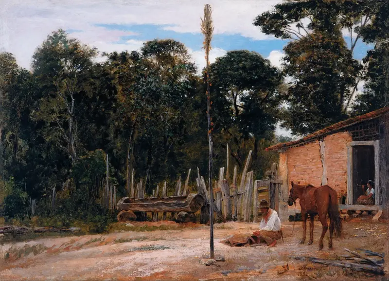 Das Satteln des Pferdes von Almeida Júnior