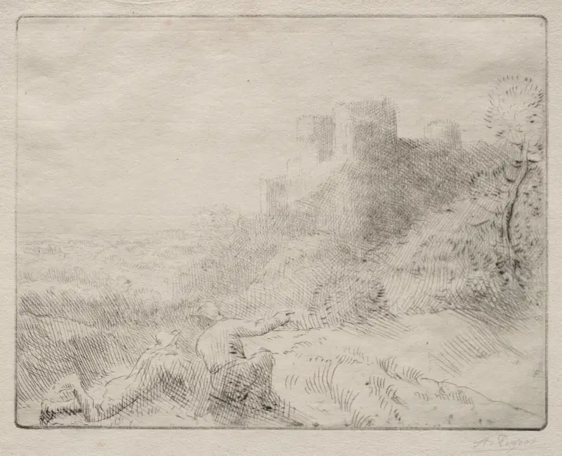 Ein altes Schloss, 1857 von Alphonse Legros