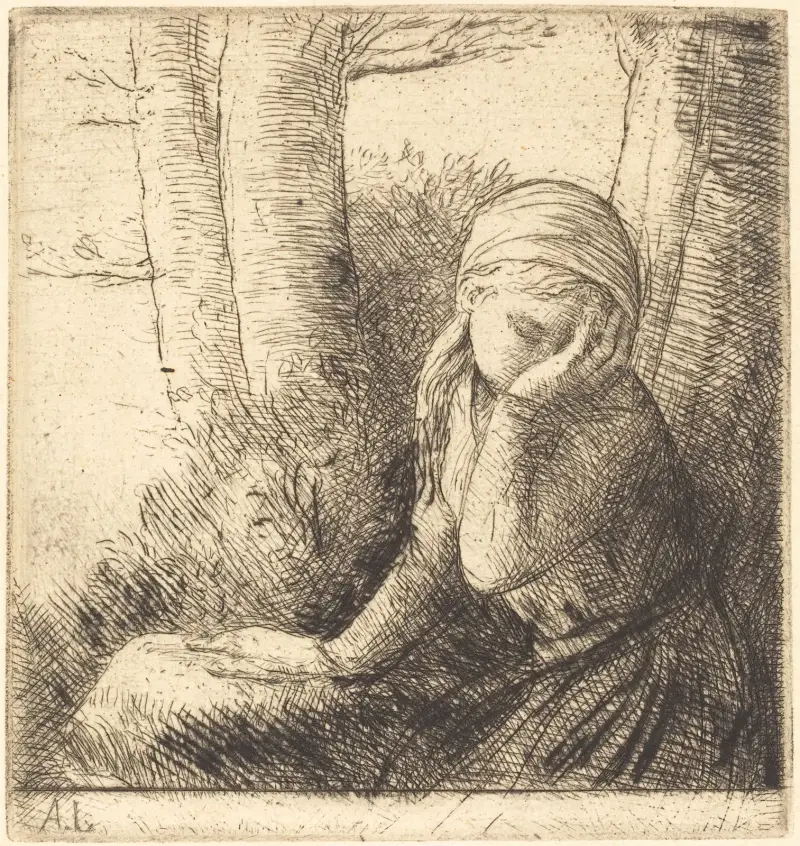 Förtvivlad ung flicka av Alphonse Legros