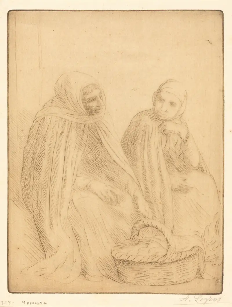 Äggförsäljerskor, första plåten av Alphonse Legros