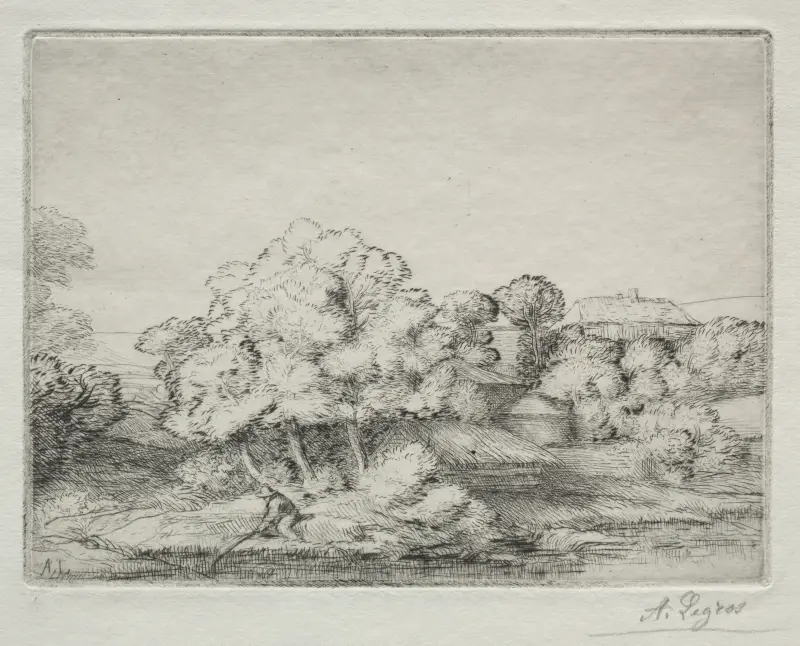 Hamlet nära sjön av Alphonse Legros