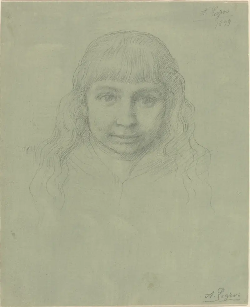 Head of a Child av Alphonse Legros