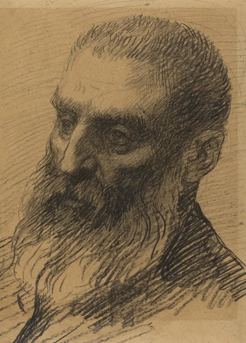 Head of a Man Facing Left av Alphonse Legros