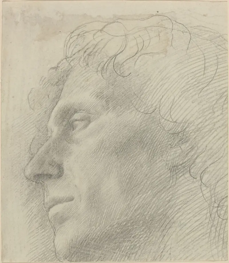 Huvud av en man vänd åt vänster II av Alphonse Legros