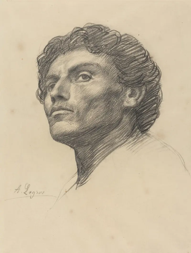 Huvud av en man II av Alphonse Legros