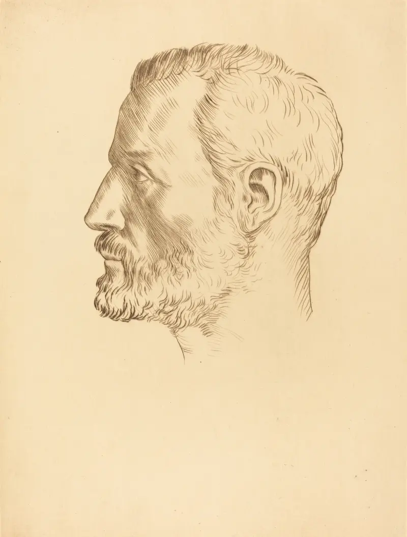 Head of a Man (Tete d’homme) III av Alphonse Legros