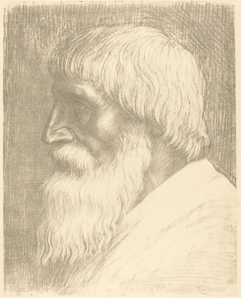 Huvud av en man (Tête d’homme) V av Alphonse Legros
