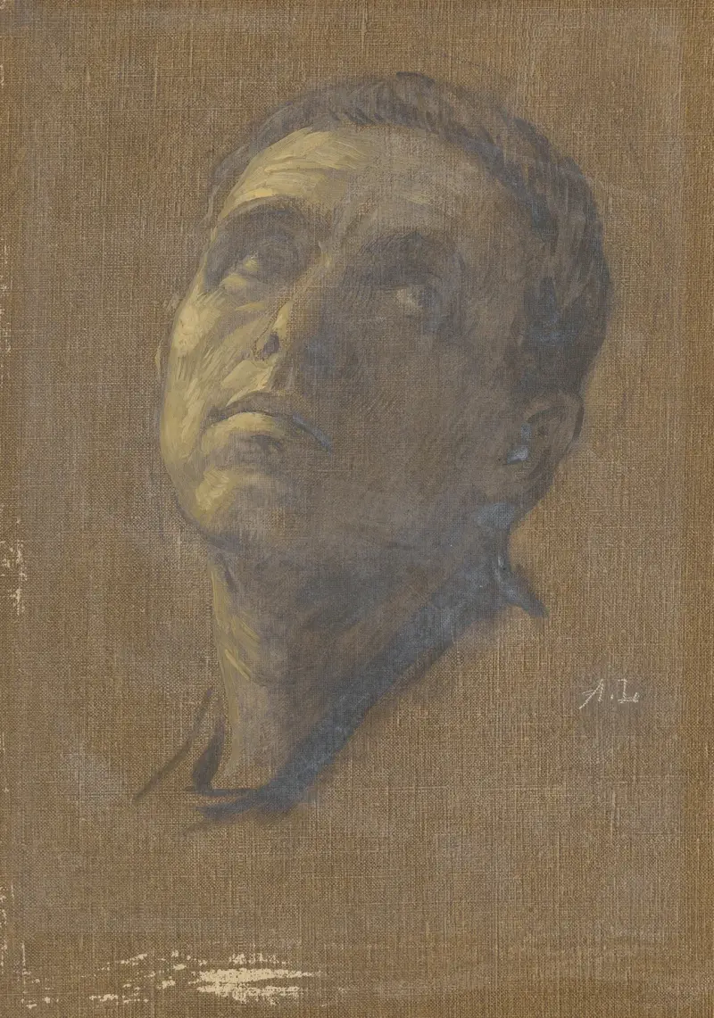 Head of a Man with Upturned Eyes av Alphonse Legros