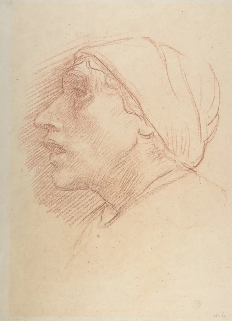 Kvinnohuvud av Alphonse Legros
