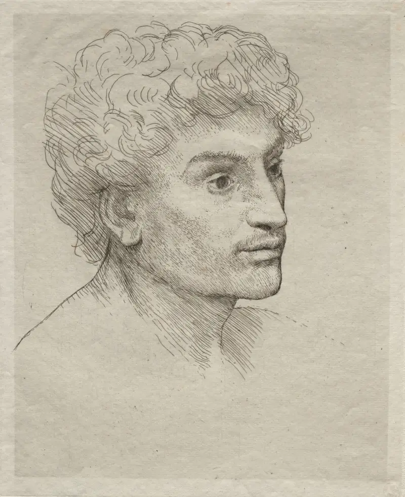 Head of a Young Man av Alphonse Legros