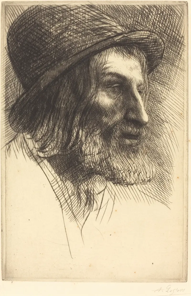 Huvud av engelsk arbetare (Tête d’ouvrier anglais (Le berger)) av Alphonse Legros
