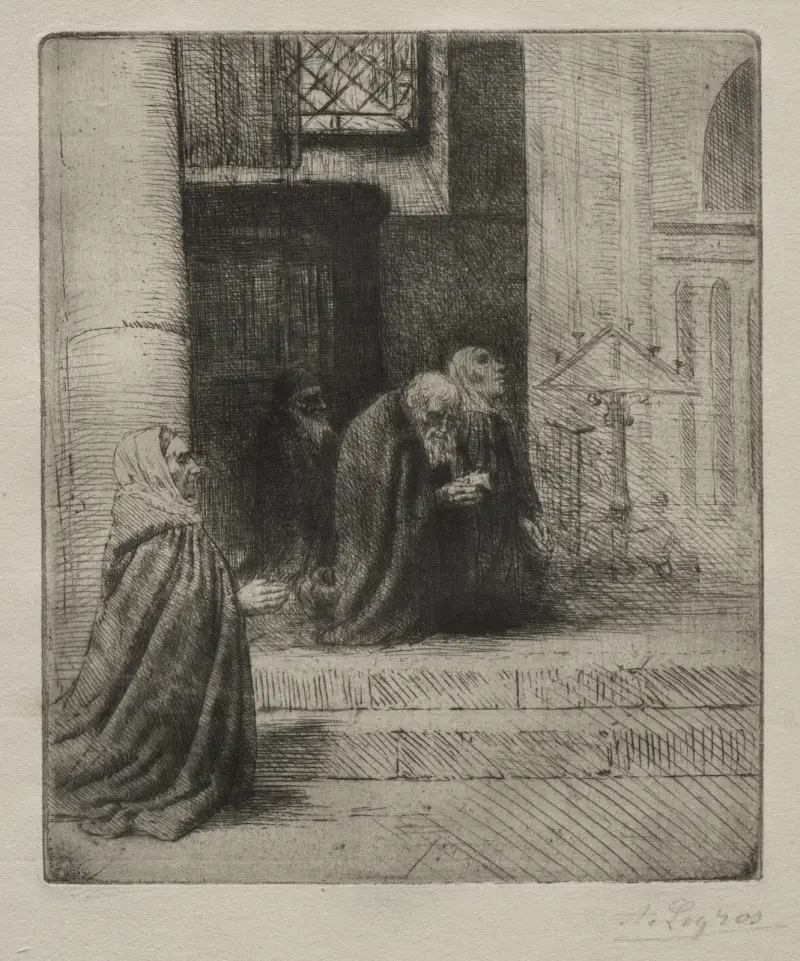 Kyrkointeriör av Alphonse Legros