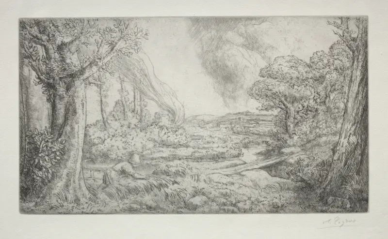 Landscape 4 av Alphonse Legros