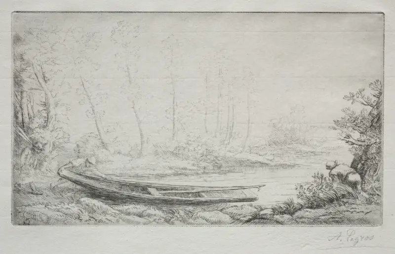 Avfärd till fiske i dimman av Alphonse Legros
