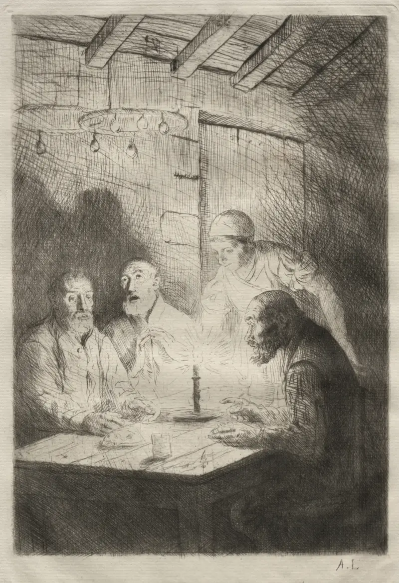 Måltiden hos misären av Alphonse Legros