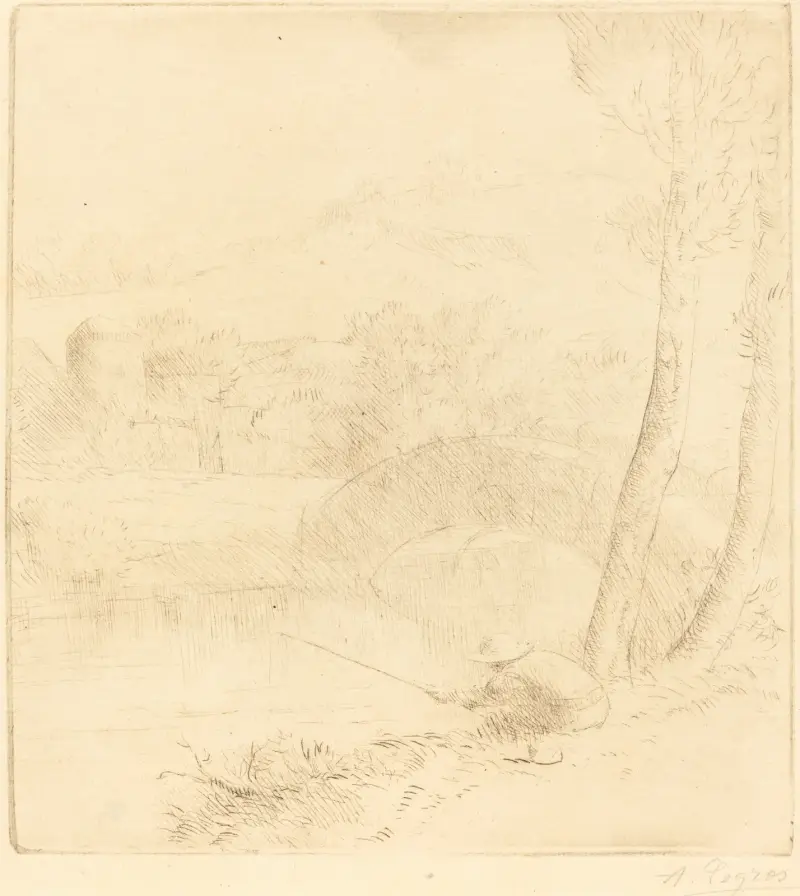 Lille fiskaren (Le petit pecheur a la ligne) av Alphonse Legros