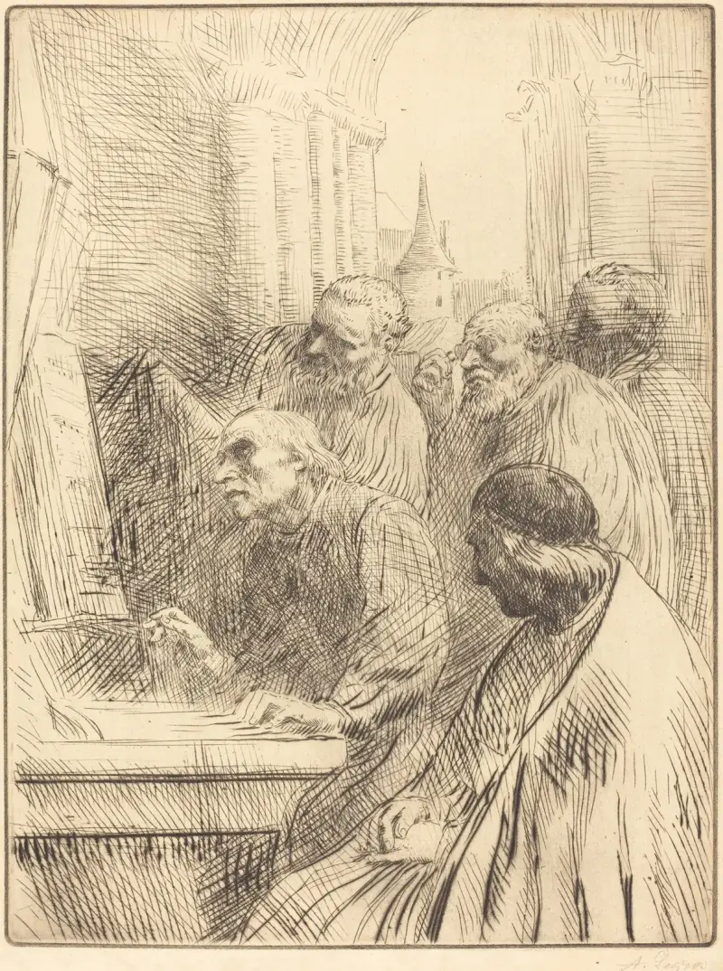 Munkar i kyrkan av Alphonse Legros