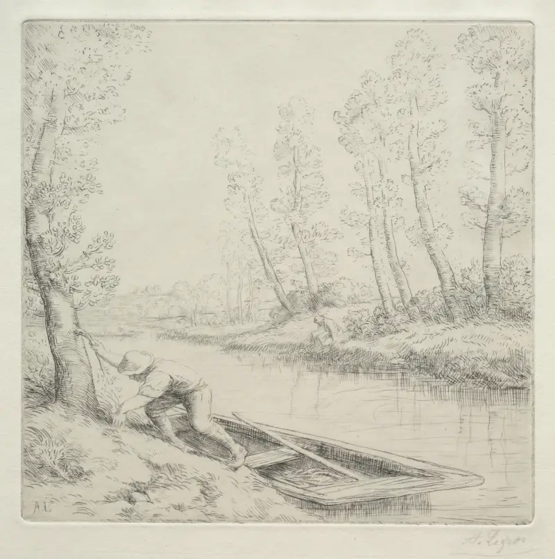 Morgon på floden av Alphonse Legros