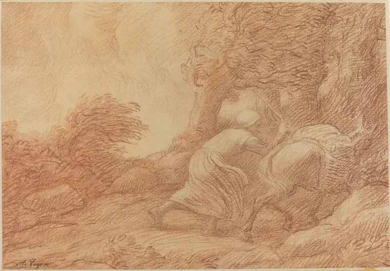 Bonde och åsna av Alphonse Legros