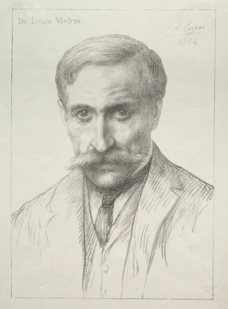 Portrait of Dr. Louis Vintras av Alphonse Legros