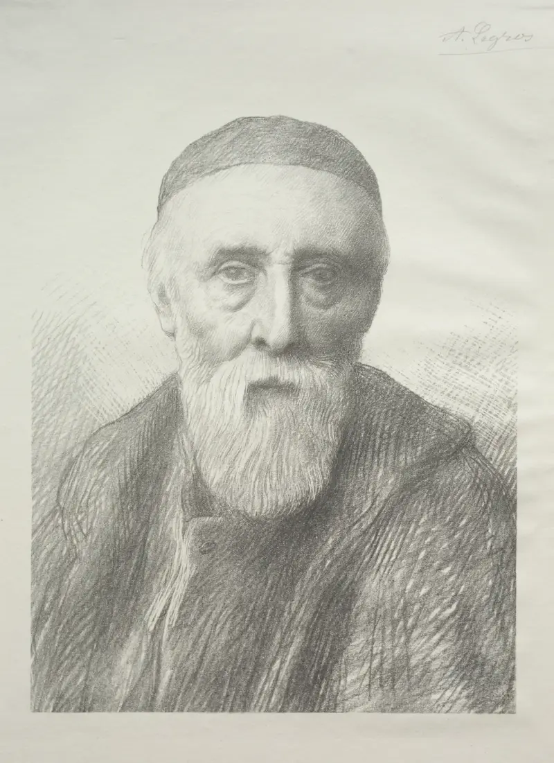 Porträtt av George Frederic Watts av Alphonse Legros