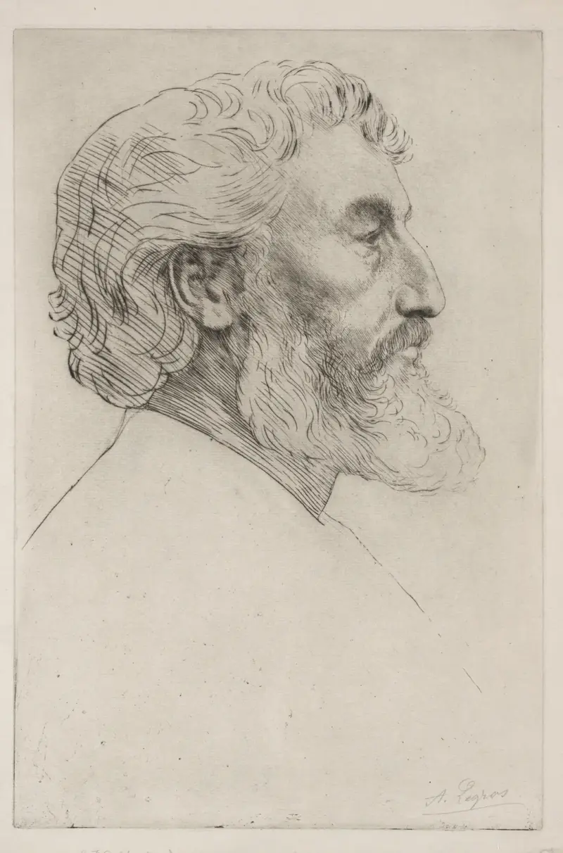 Porträtt av Sir Frederick Leighton av Alphonse Legros