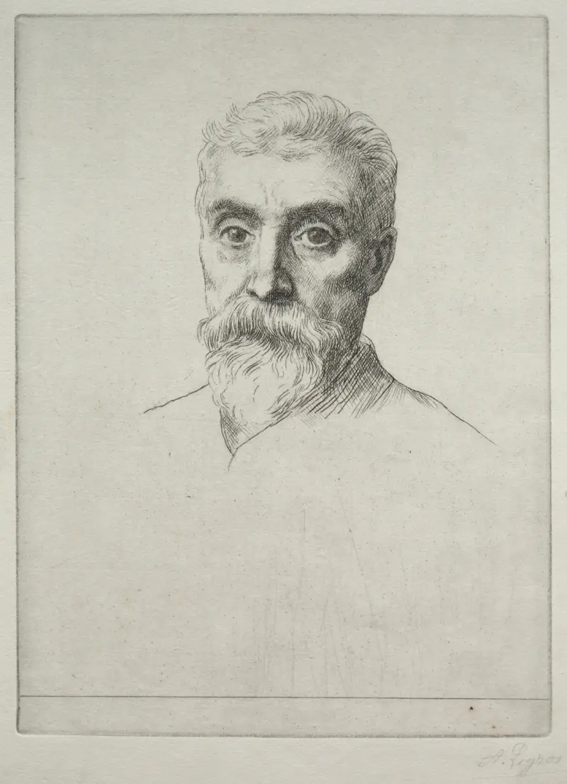 Porträtt av Sir Hiram S. Maxim av Alphonse Legros