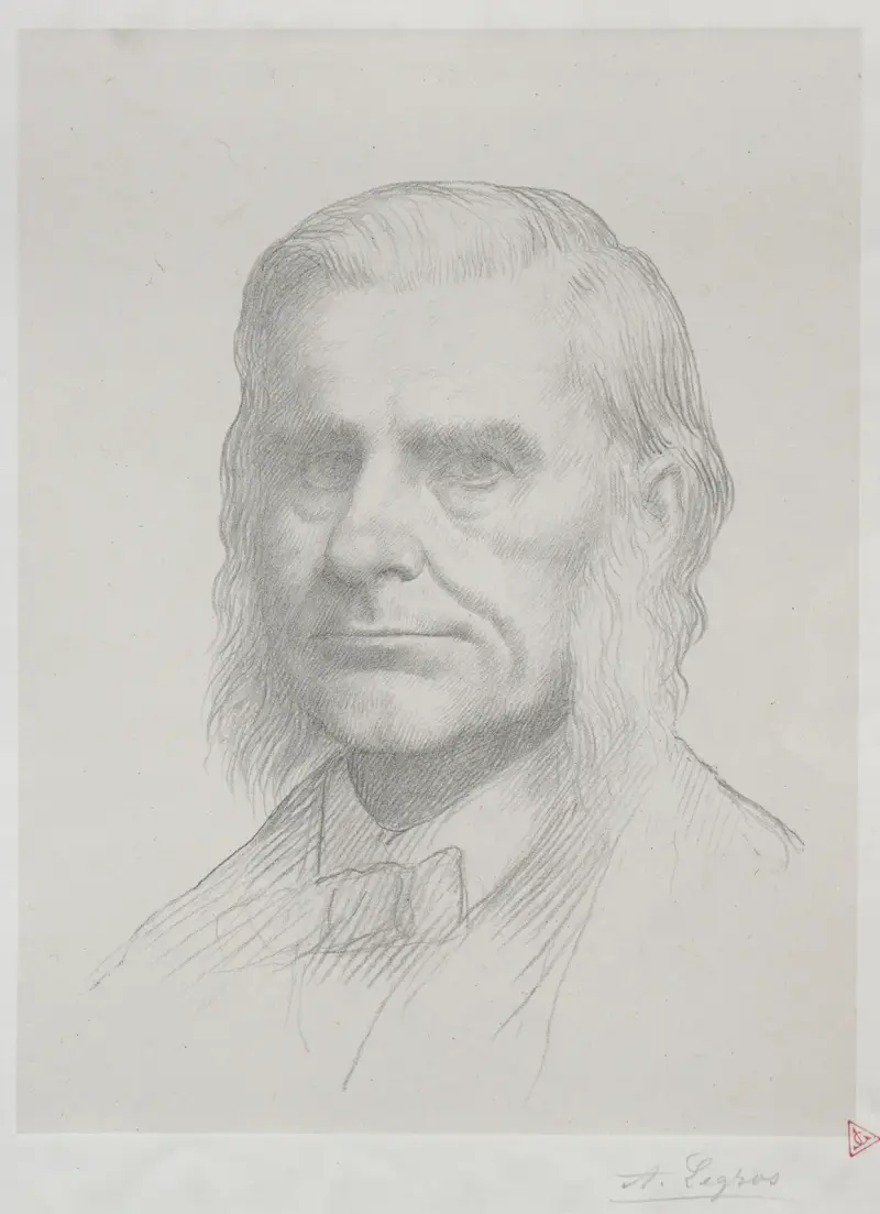 Porträtt av Thomas Huxley av Alphonse Legros