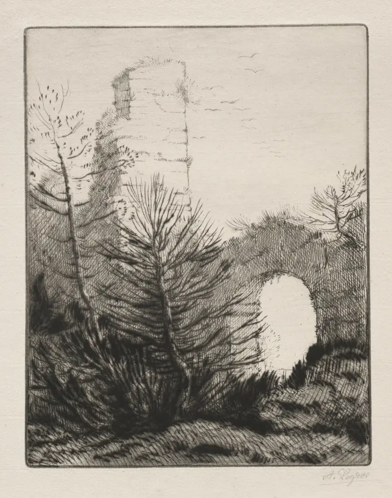 Klosterruiner av Alphonse Legros