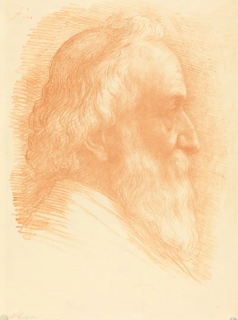 Självporträtt, 10:e plåten av Alphonse Legros