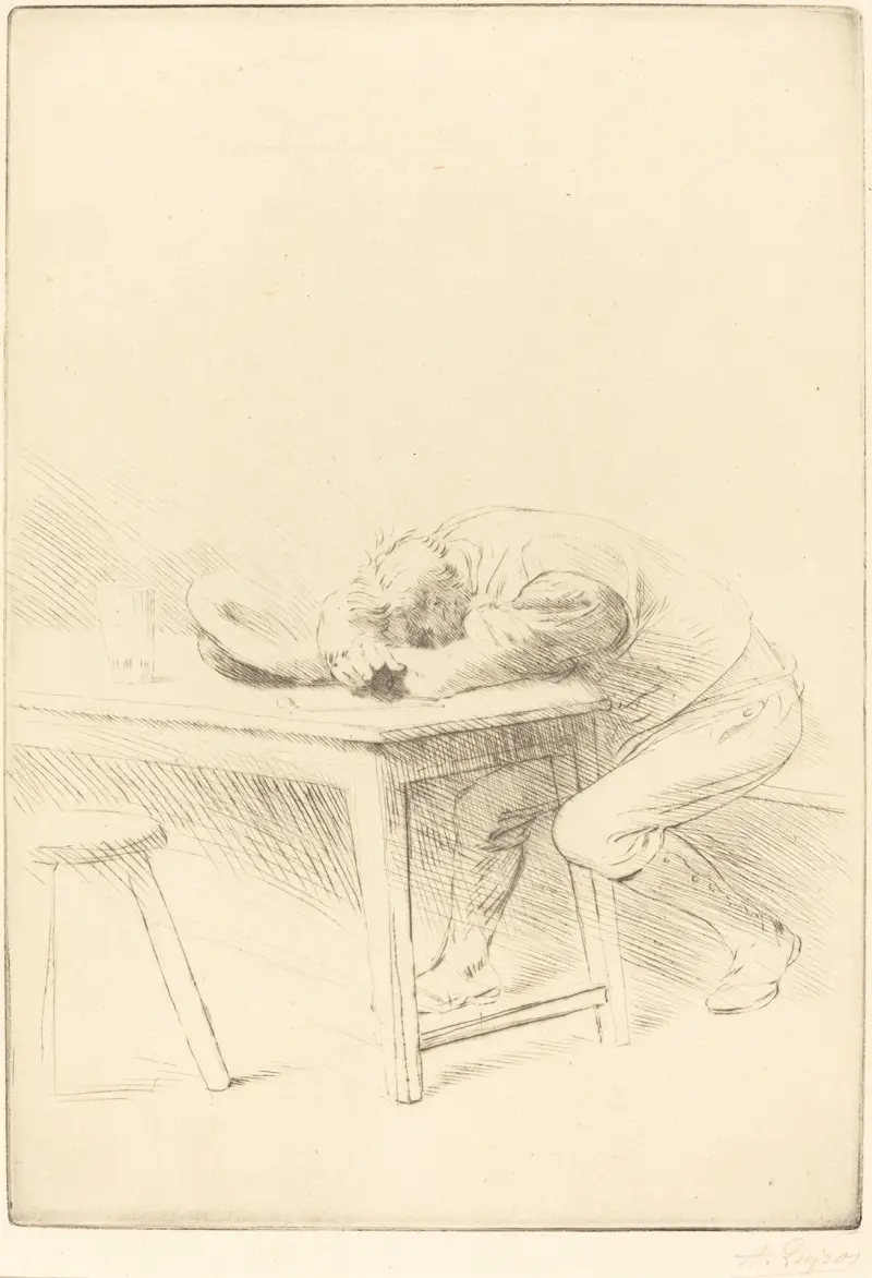 En arbetares siesta av Alphonse Legros