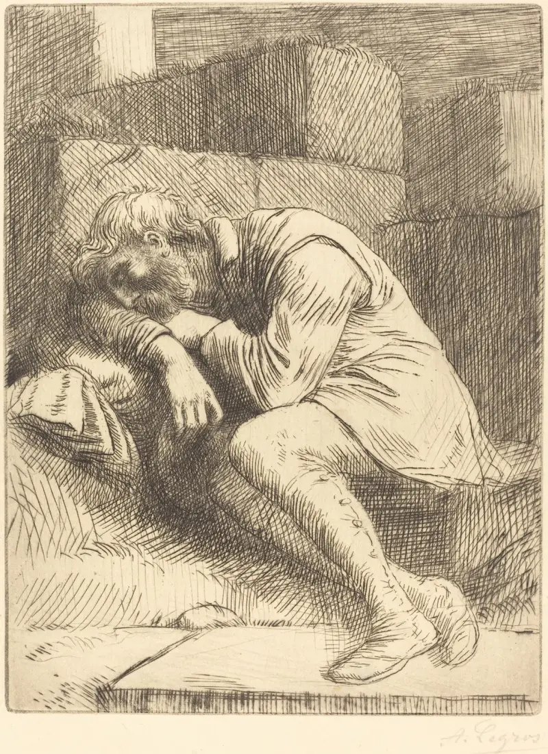 Sovande tiggare II av Alphonse Legros