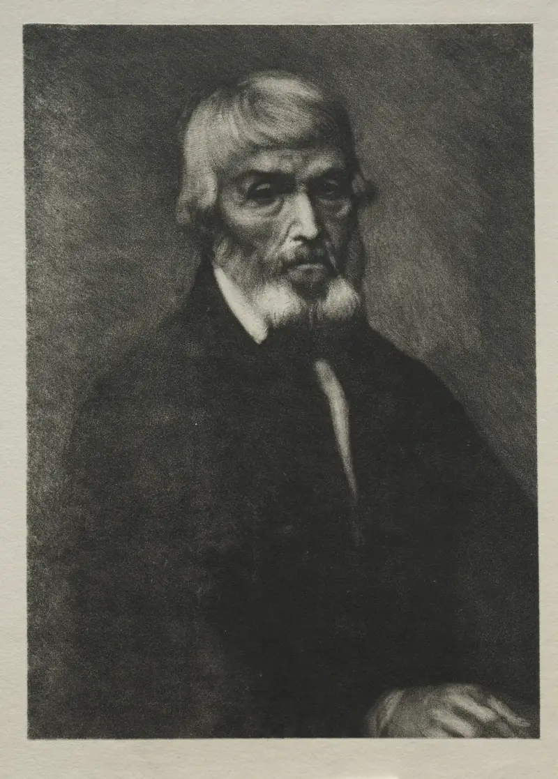 Litet porträtt av Thomas Carlyle av Alphonse Legros