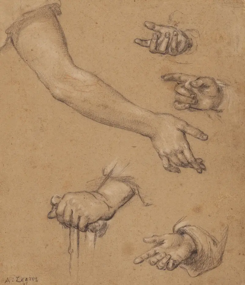 Studier av händer av Alphonse Legros