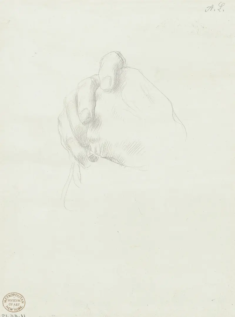 Studie av händerna till porträttet av Edward D. Adams av Alphonse Legros