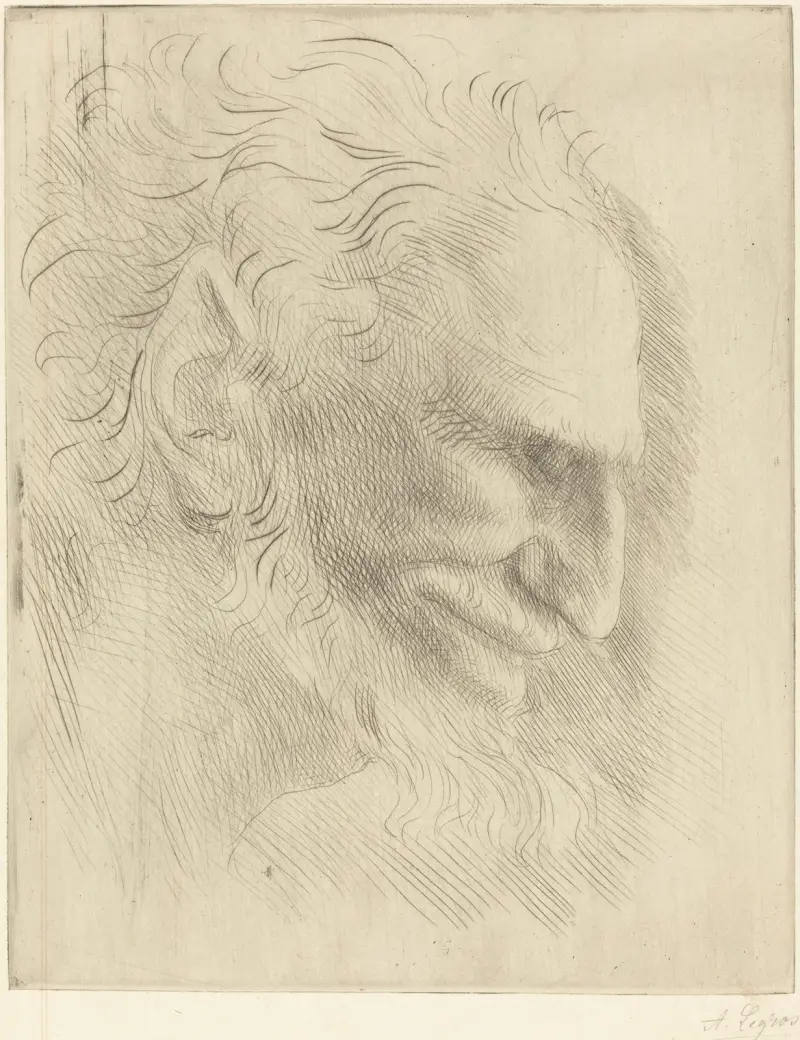 Study for the Head of a Man (Etude de tete d’homme) av Alphonse Legros