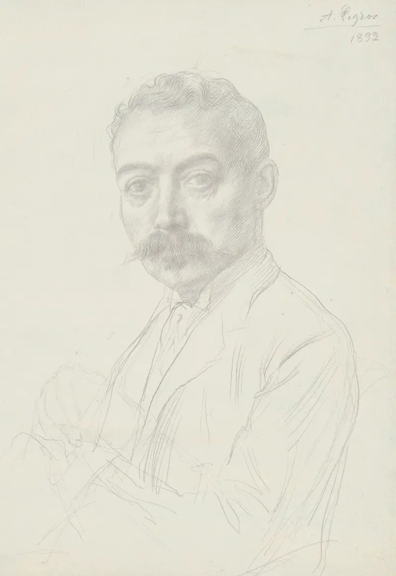 Studie till porträtt av Edward D. Adams av Alphonse Legros