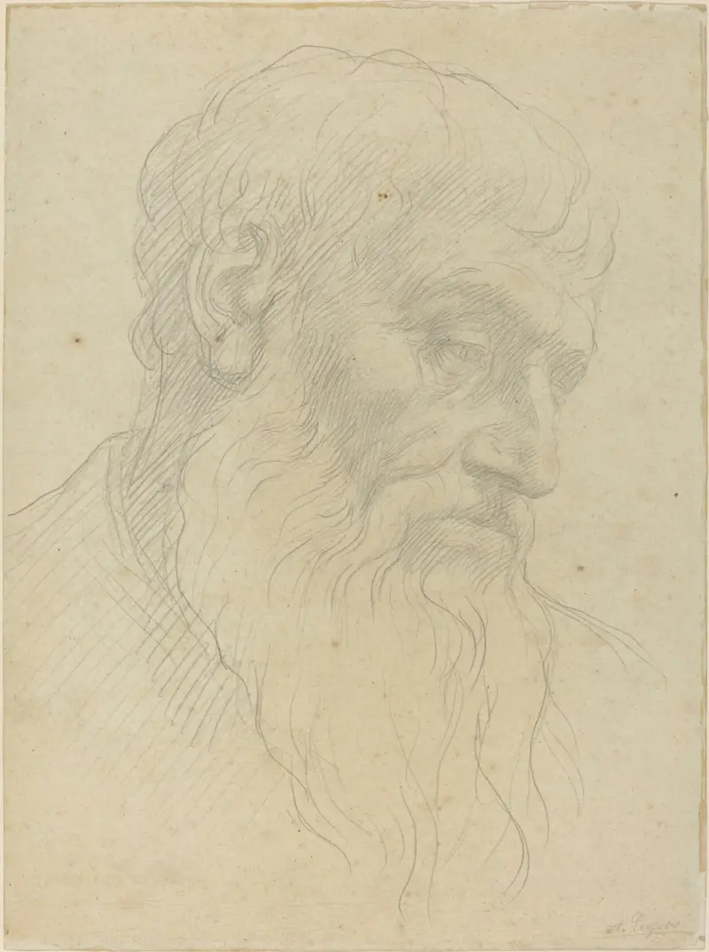 Studie av ett huvud av Alphonse Legros