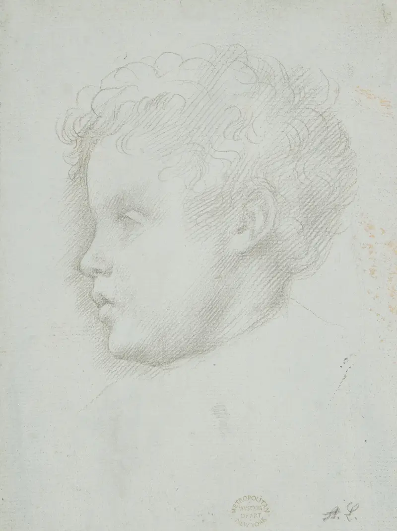 Studie av ett huvud av Alphonse Legros
