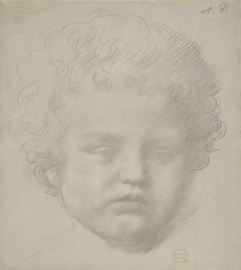 Studie av ett huvud av Alphonse Legros