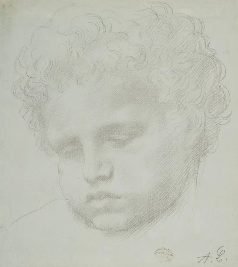 Studie av ett huvud av Alphonse Legros