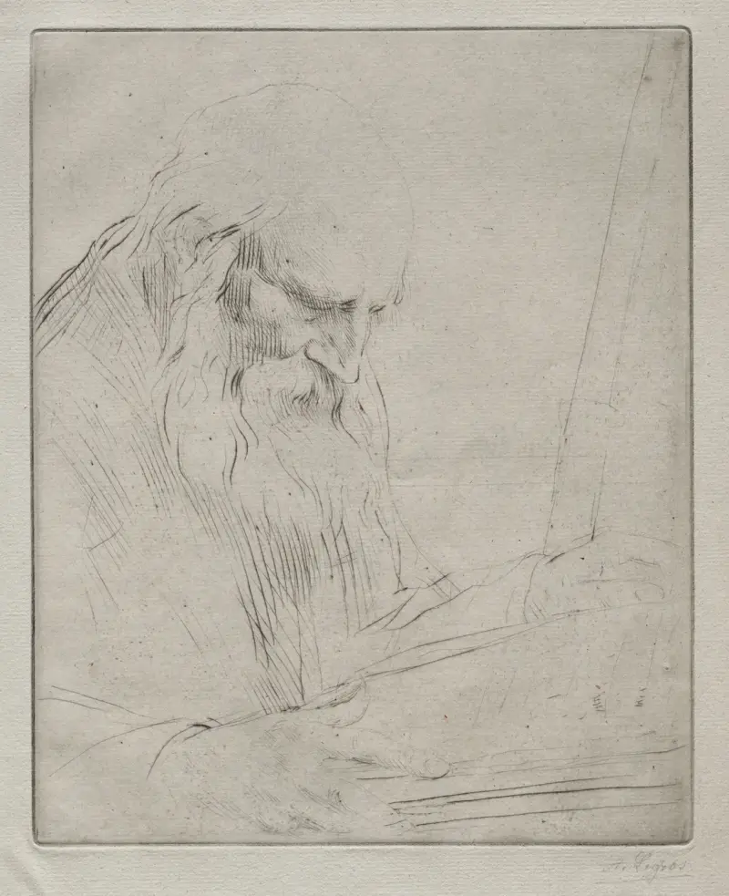 Studie av en läsande man av Alphonse Legros